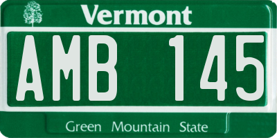 VT license plate AMB145