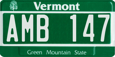 VT license plate AMB147