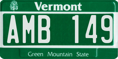 VT license plate AMB149
