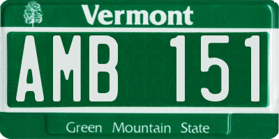 VT license plate AMB151