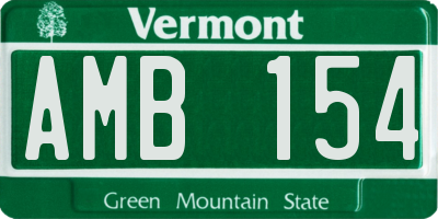 VT license plate AMB154
