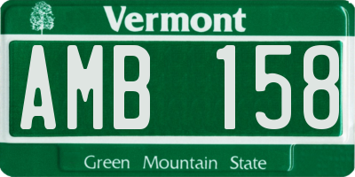 VT license plate AMB158