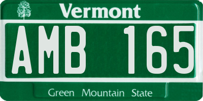VT license plate AMB165