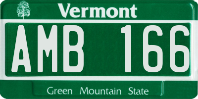 VT license plate AMB166