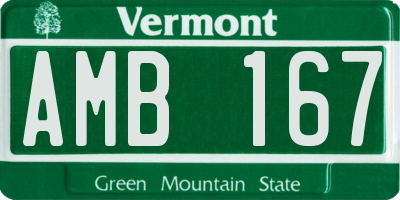 VT license plate AMB167