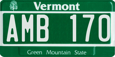 VT license plate AMB170