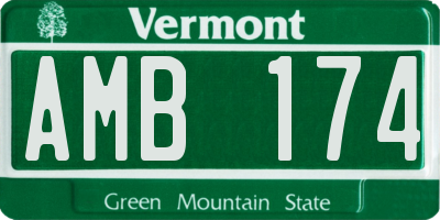 VT license plate AMB174
