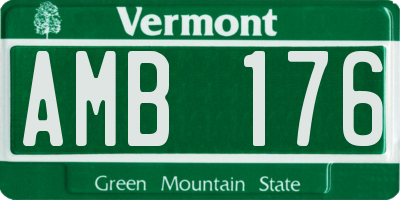 VT license plate AMB176