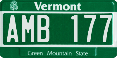 VT license plate AMB177