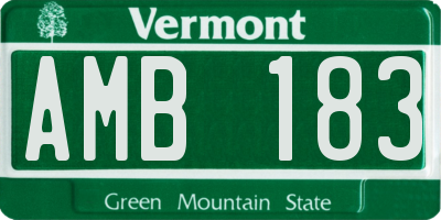 VT license plate AMB183
