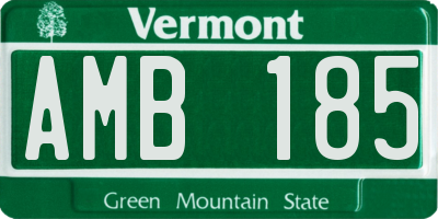 VT license plate AMB185
