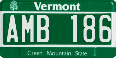 VT license plate AMB186