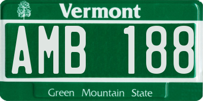 VT license plate AMB188