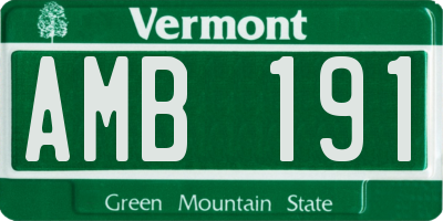 VT license plate AMB191