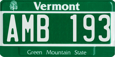 VT license plate AMB193
