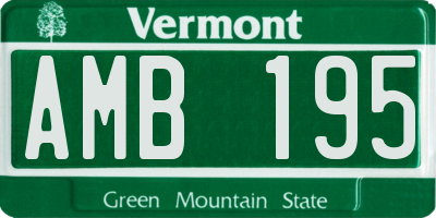 VT license plate AMB195