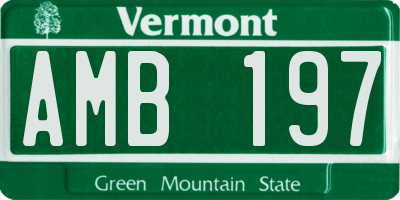 VT license plate AMB197