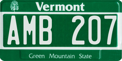 VT license plate AMB207