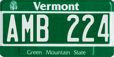 VT license plate AMB224