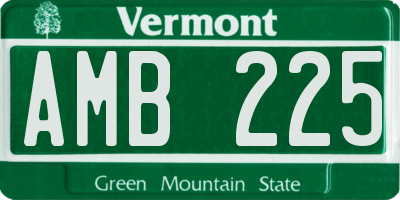 VT license plate AMB225