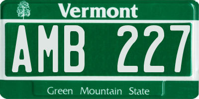 VT license plate AMB227