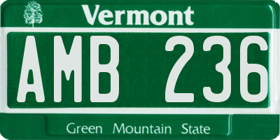 VT license plate AMB236