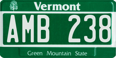 VT license plate AMB238