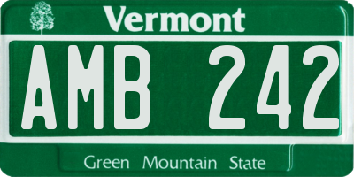 VT license plate AMB242