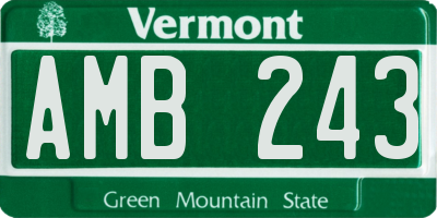 VT license plate AMB243