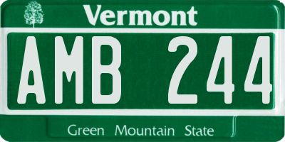 VT license plate AMB244