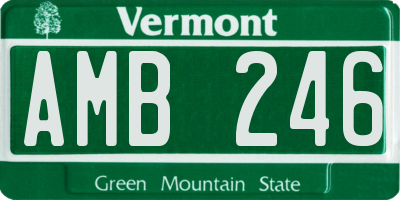 VT license plate AMB246