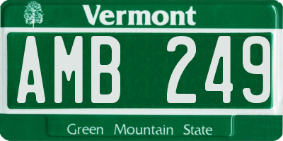 VT license plate AMB249