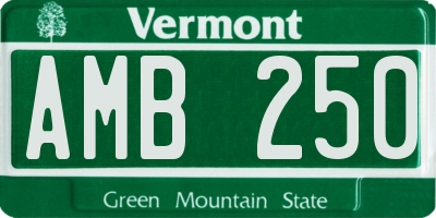 VT license plate AMB250