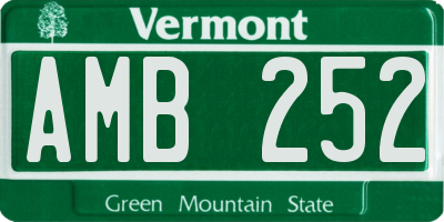 VT license plate AMB252