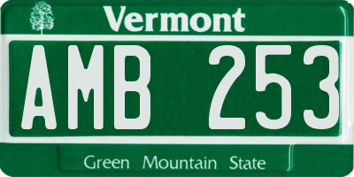 VT license plate AMB253