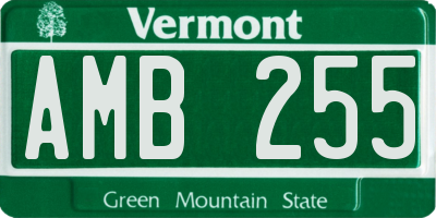 VT license plate AMB255