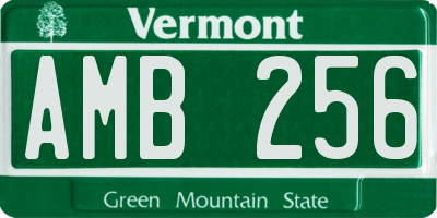 VT license plate AMB256