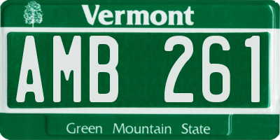 VT license plate AMB261