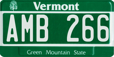 VT license plate AMB266