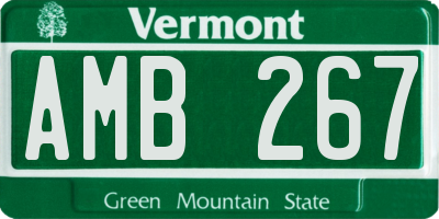 VT license plate AMB267