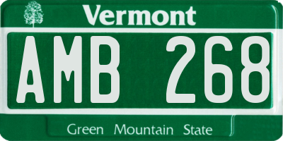 VT license plate AMB268