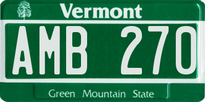 VT license plate AMB270