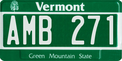 VT license plate AMB271