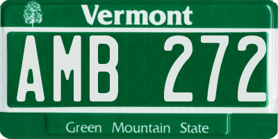 VT license plate AMB272