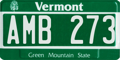 VT license plate AMB273