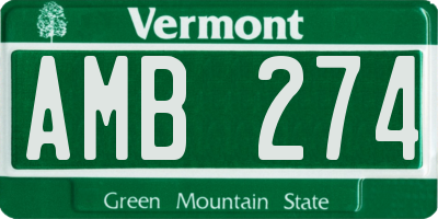 VT license plate AMB274