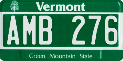 VT license plate AMB276