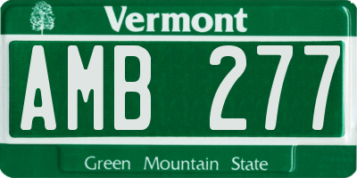 VT license plate AMB277