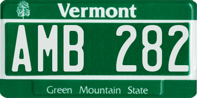 VT license plate AMB282