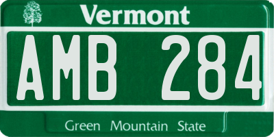 VT license plate AMB284